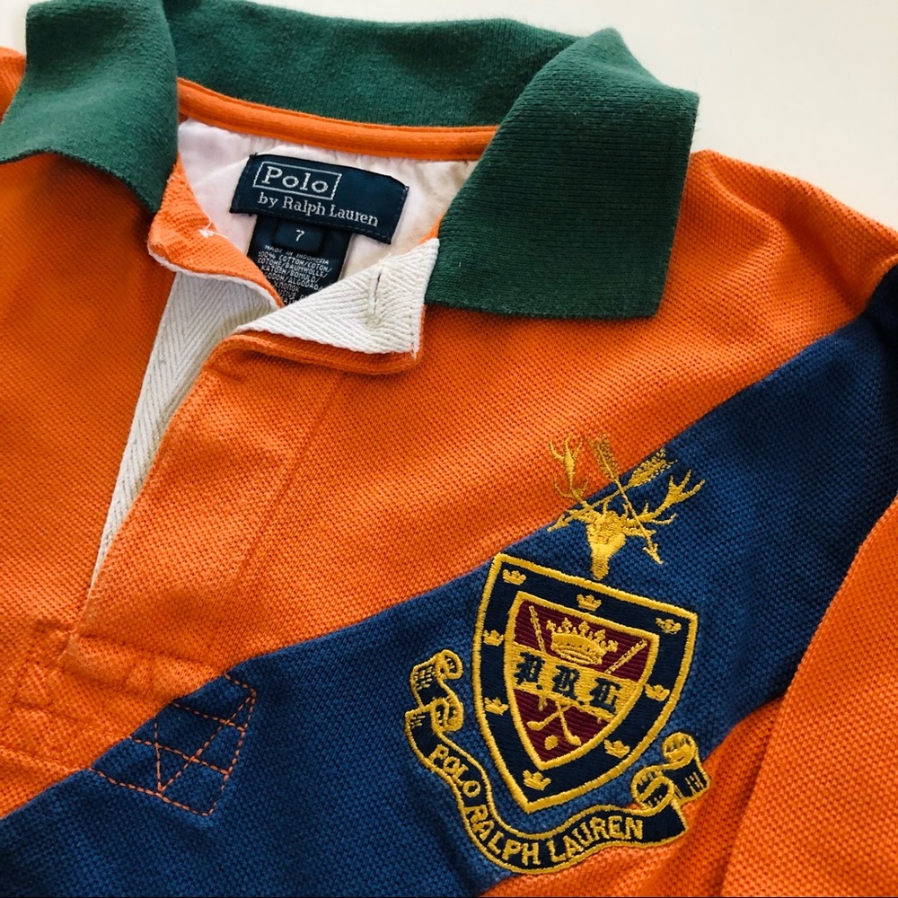 Polo Ralph Lauren boy 7 orange embroidery